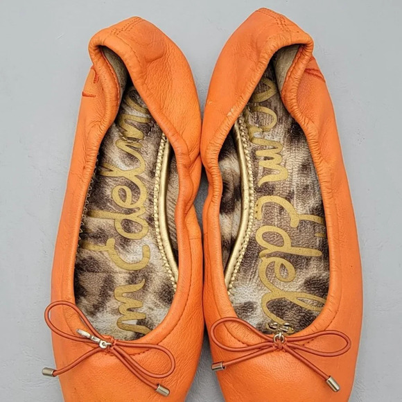 Sam Edelman Felicia Mini Ballet Flats, Big Girls Size  M, Orange - Picture 2 of 7